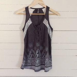 NWOT Metallic & Lace Top